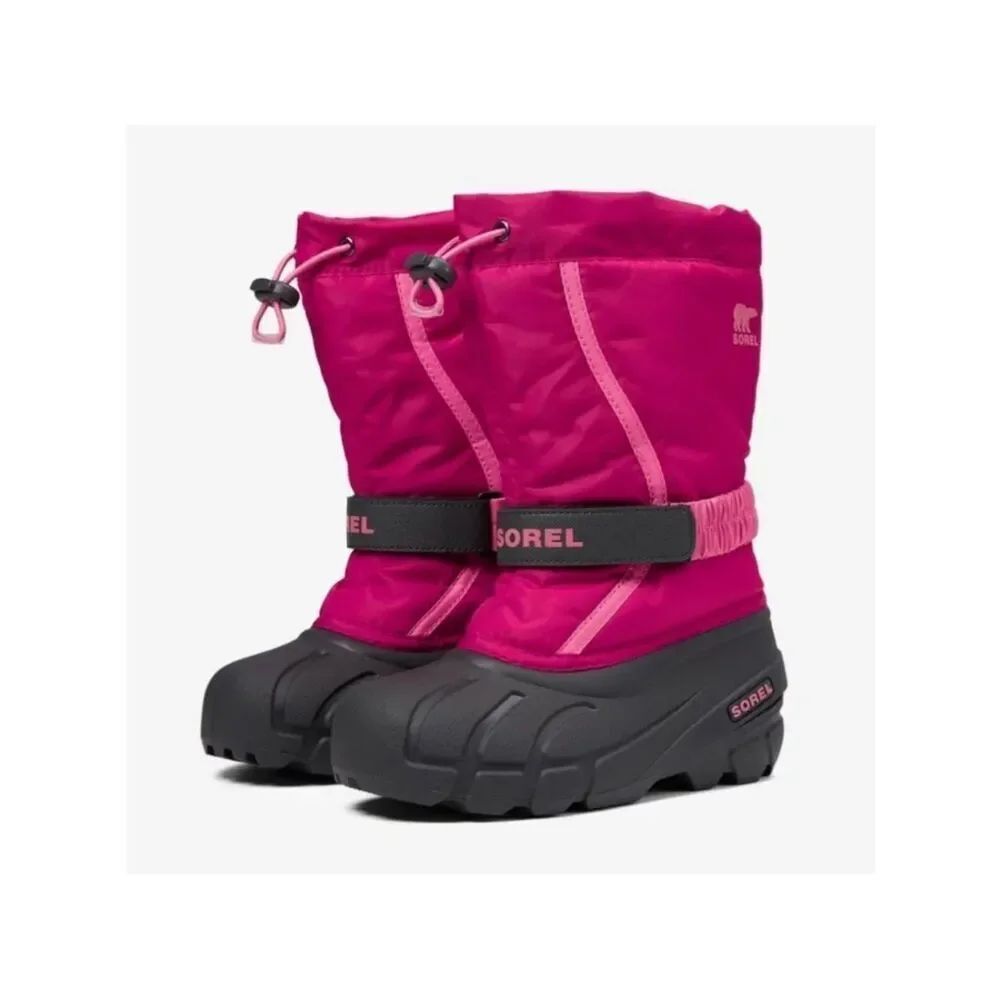 Kids Sorel Flurry snow boots bright pink size 8